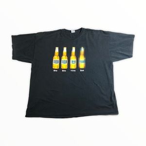 Beer Timeline Graphic Black Short Sleeve T-Shirt Sz 4XL